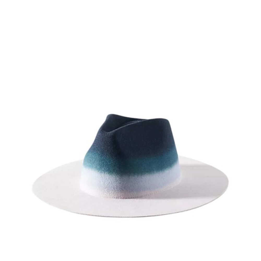 NEW Anthropologie Wyeth Blue Grey Ombre Felt Rancher‎ Hat One Size